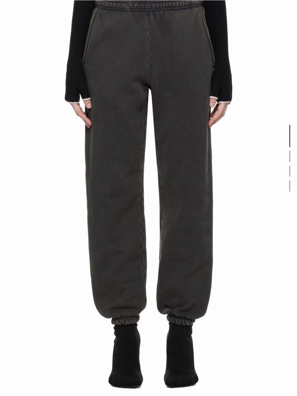 Charcoal Gray Elastic Cuff Sweatpants